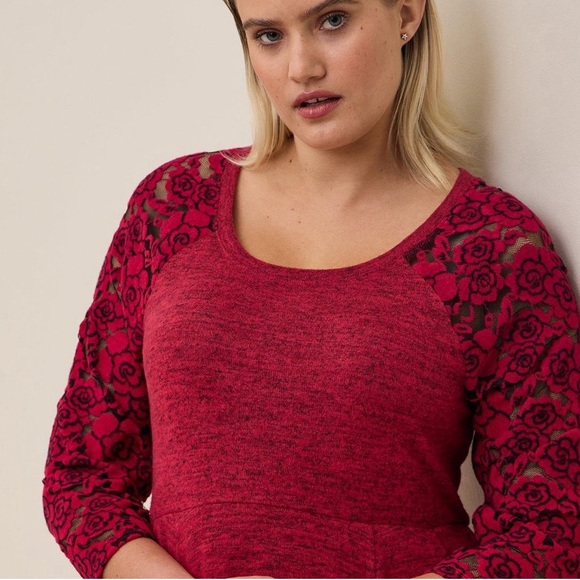 Torrid Super Soft Plush Skater Midi Dress - Picture 2 of 15